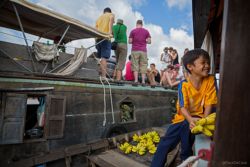Vendedores sobre agua en el Mekong