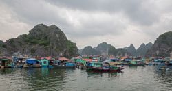 Las casas flotantes de pescadores son increibles en halong